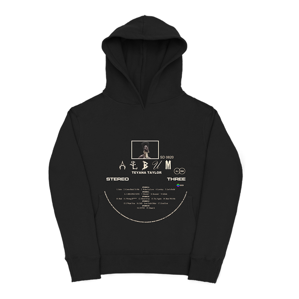 Teyana Taylor: Vinyl Record Black Hoodie front
