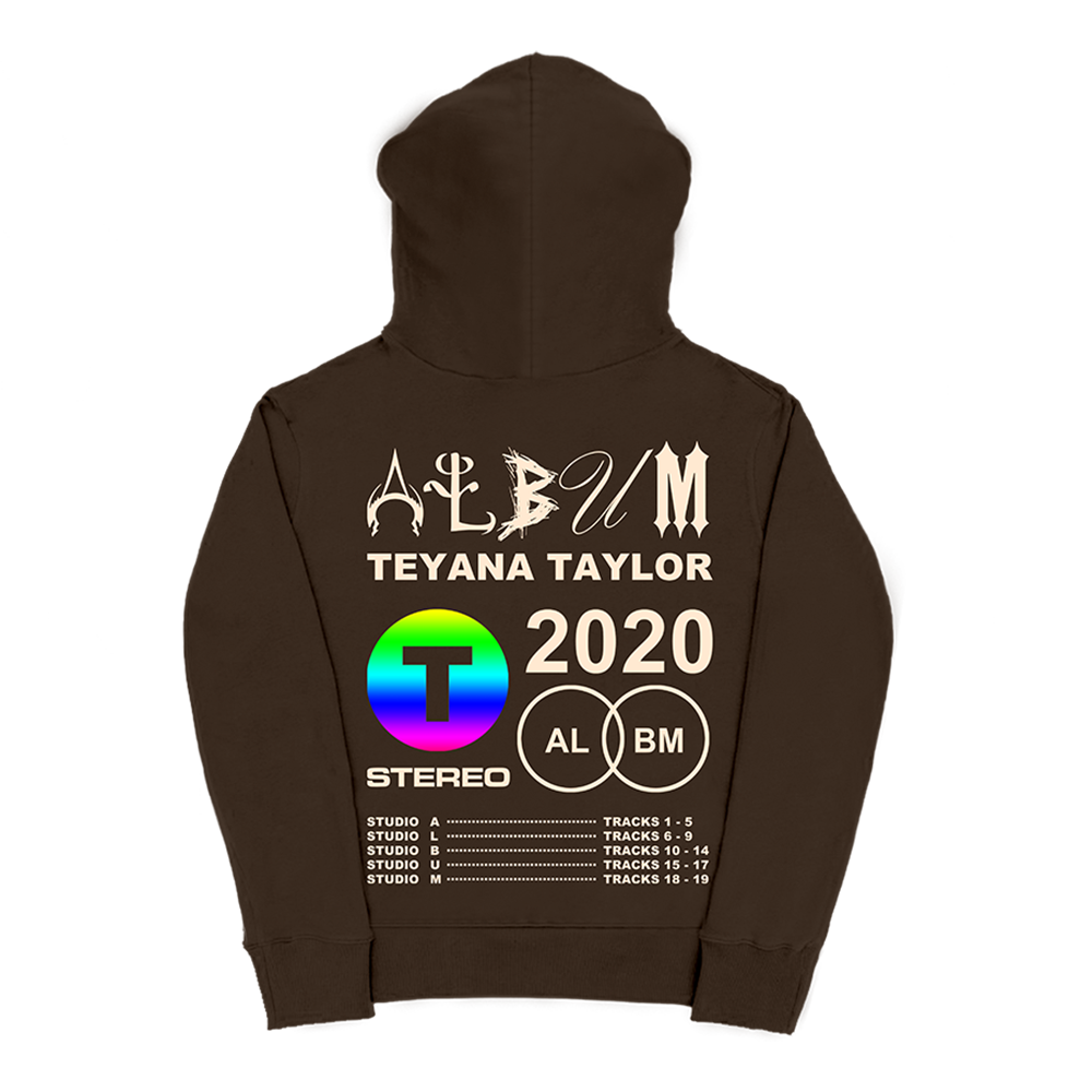 Teyana Taylor: Vinyl Record Brown Hoodie back