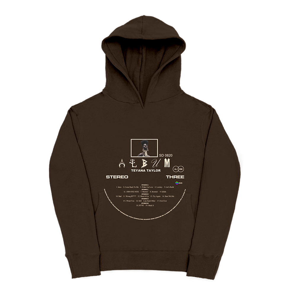Teyana Taylor: Vinyl Record Brown Hoodie front