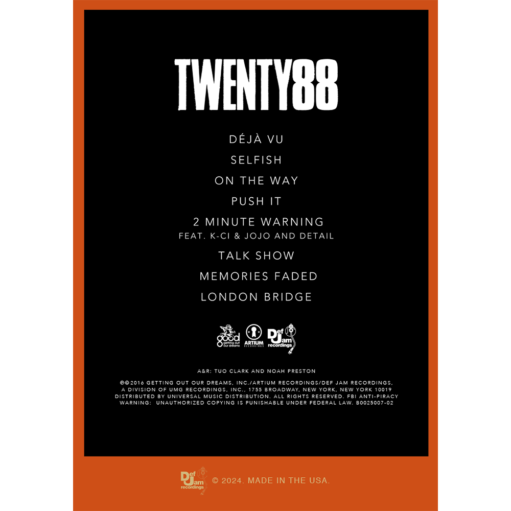 Twenty88: Twenty88 (Trading Card) Back