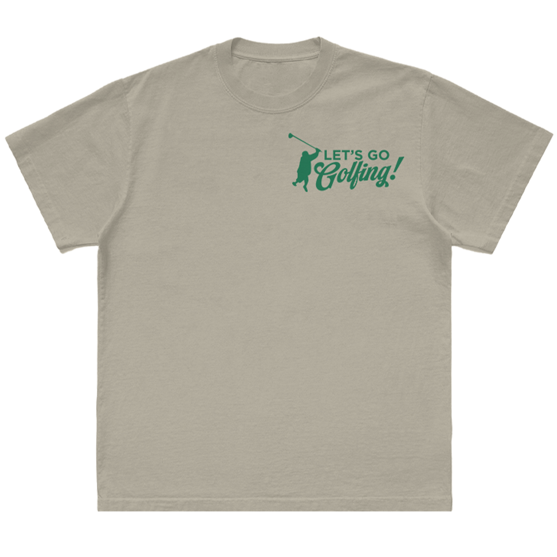 Let's Go Golfing T-Shirt - Tan Front