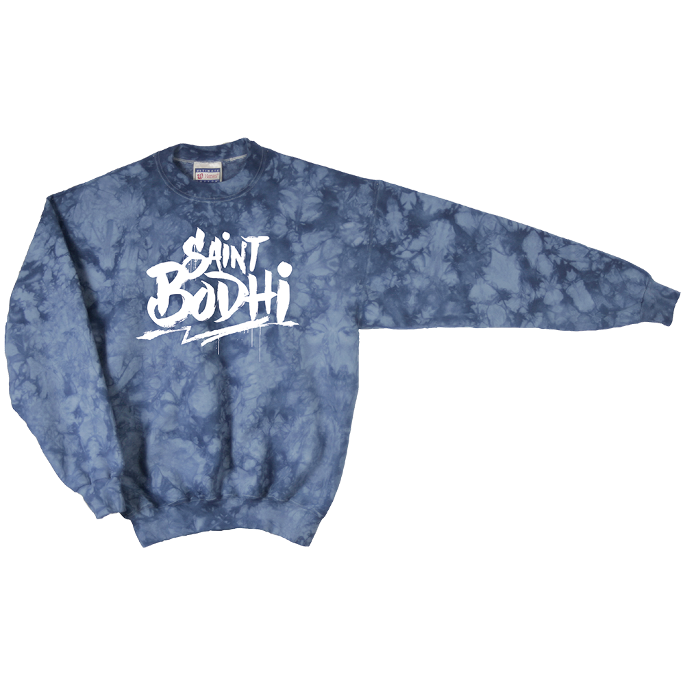 Saint Bodhi: Blue Tie Dye Saint Bodhi Crewneck