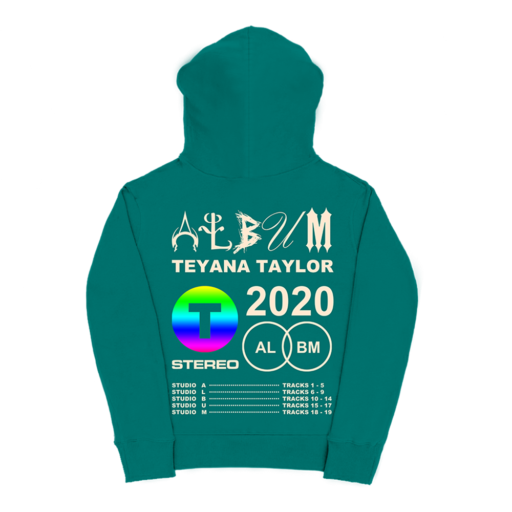 Teyana Taylor: Vinyl Record Turquoise Hoodie back