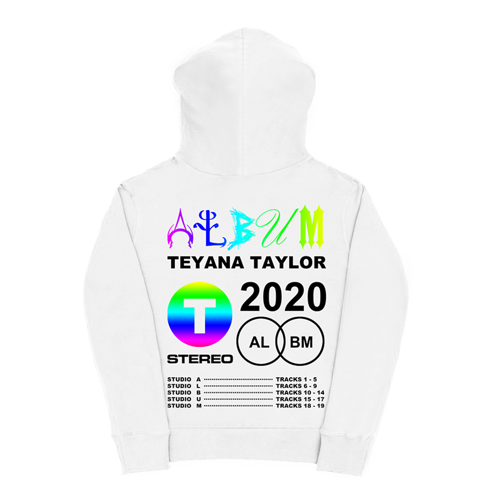 Teyana Taylor: Vinyl Record White Hoodie back